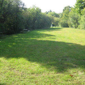 Photo of a grassy field - the playground site prior to installation