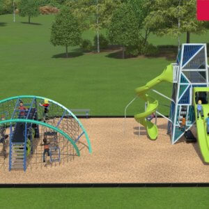 3D drawing of the playground design