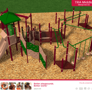 Rendered drawing of proposed playground structure
